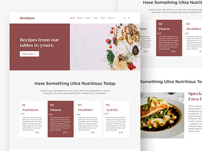 Food Recipe Website UI Design