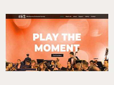 Landing page design for an Orchestra business clean dark design flat graphicdesign minimal simple web webdesign webdesigner webdevelopment