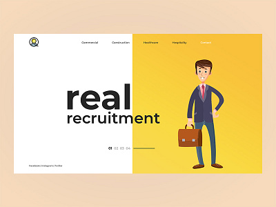 Real Recruitment Landing Page Concept business clean design flat graphicdesign minimal simple web webdesign webdesigner webdevelopment