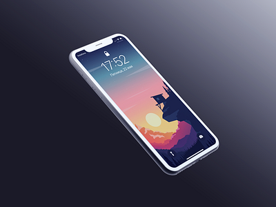 Sunset apple background colorful design drawing graphic homescreen illustration illustrator ios ipad iphone iphone11promax minimal mockup photoshop vector texture wallpaper