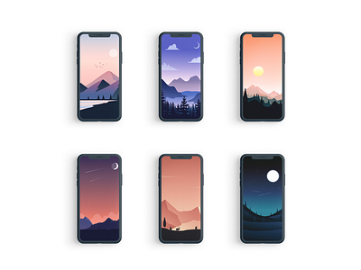 Landscape edition apple background colorful design drawing graphic homescreen illustration illustrator ios ipad iphone iphone11promax minimal mockup photoshop vector texture wallpaper