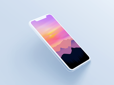 Pink sunset apple background colorful design drawing graphic homescreen illustration illustrator ios ipad iphone iphone11promax minimal mockup photoshop vector texture wallpaper