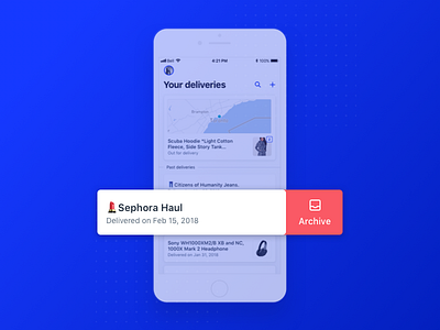 Arrive iOS Archive archive deliveries delivery ios iphone mobile package product track tracker ui ux