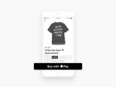 Frenzy Product View apple pay buy ecommerce ios ios11 price product product description shop size ui