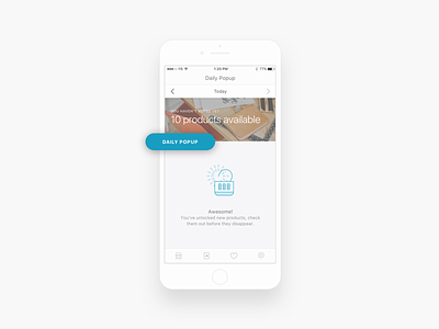 Popup commerce daily empty state ios iphone marketplace popup product shop ui ux