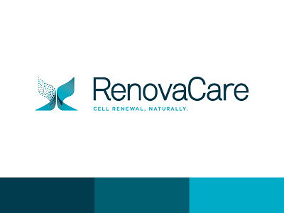 Renovacare Branding blue branding logo tagline teal