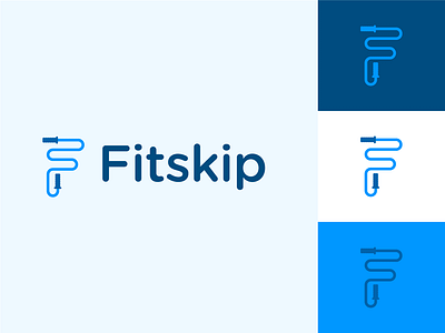 Fitskip Logo design flat illustration logo minimal type typography vector