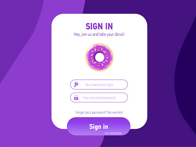 Sweet Donut Form challenge donut form in minimal sign sign in violet