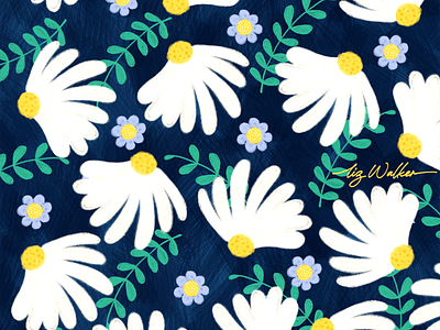 Daisy Illustration Pattern design flowers illustration pattern procreate art
