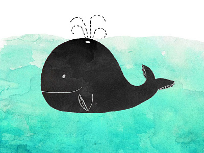 Whale animal digital graphic design illustration ocean watercolor whale