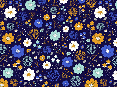 Winter Floral floral flowers nature pattern repeating pattern winter