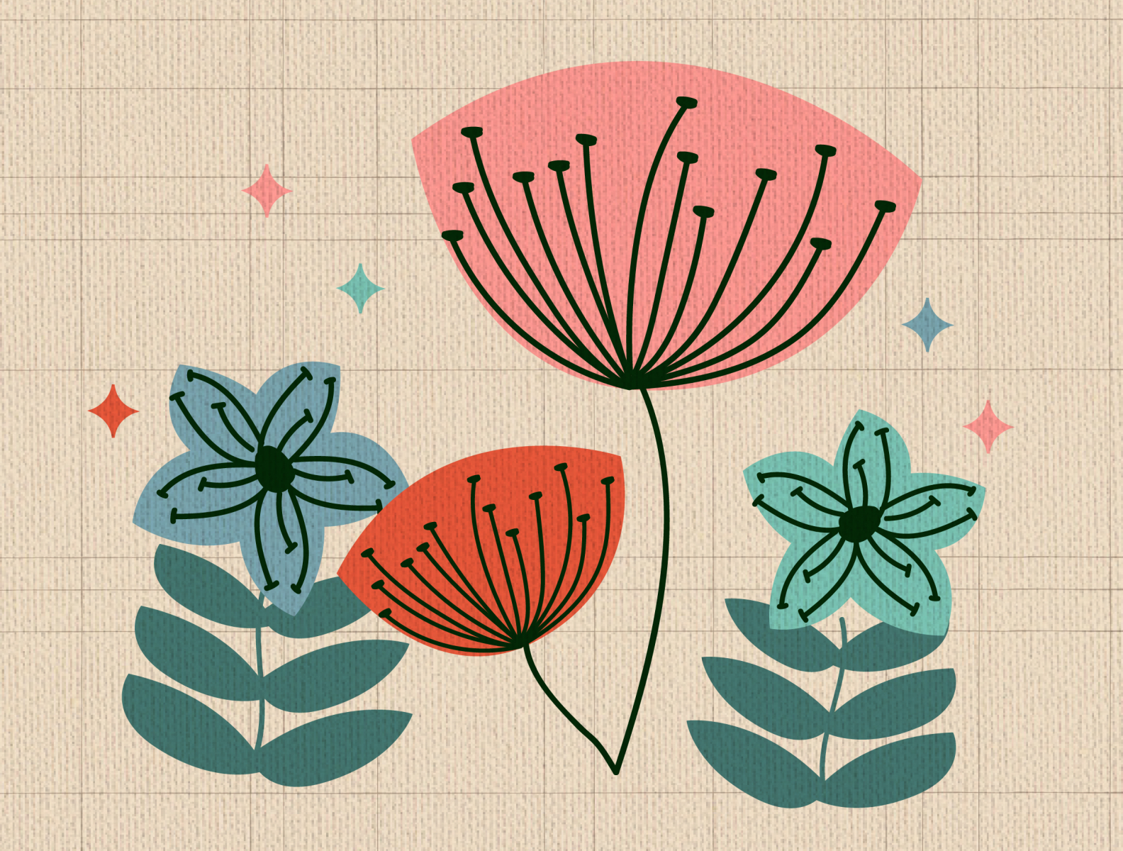 1950s Floral by Megan Dignan on Dribbble