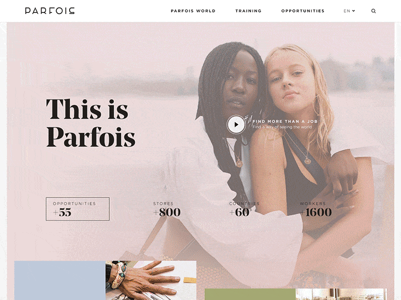 Parfois Recruitment design typography ui ux web webdesign