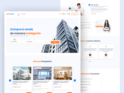 Gojom Landing Page - Real Estate Agent graphic design landing page real estate startup ui