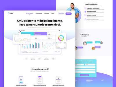 AMI Landing Page app backoffice branding graphic design healt medical ui