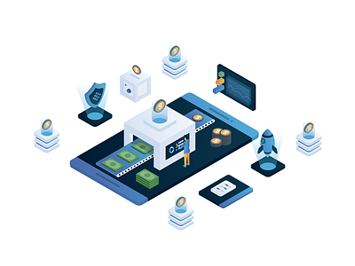 isometric illustration for securex.pe currency exchange isometric isometric illustration