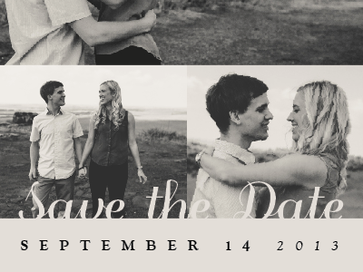 Save the Date - Laura & Doug black and white invitations save the dates typography