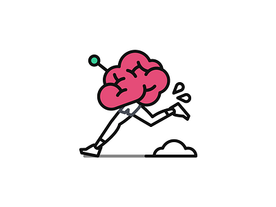 Brain V Legs brain fitness fun illustration legs logo podcast run simple