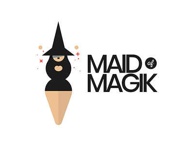 Logo - Maid of Magik branding curvy design female freelance icon logo magic simple studio witch