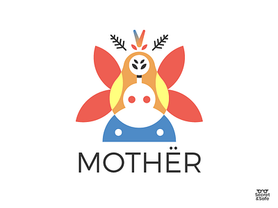 MOTHËR character design female freelance graphic illustration logo logo simple logomark moth mother woman