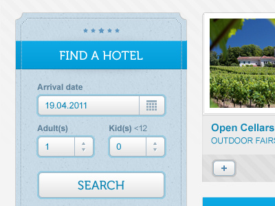 Hotel finder interface ui web