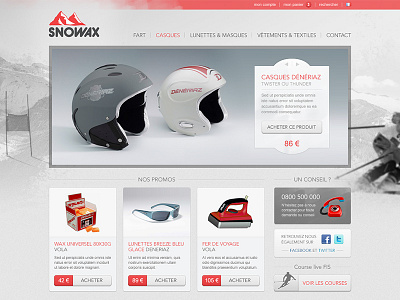 Snowax Homepage ecommerce homepage mountain shop snow ui web