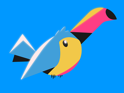 Toucan animal art blue clean design flat illustration illustrator minimal pink toucan vector