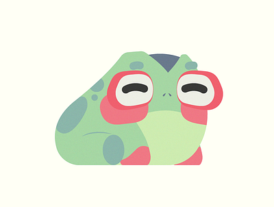 Froggo animal art blue clean design flat frog green illustration illustrator minimal red vector