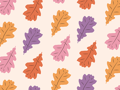 Atumn Sweater Pattern art atumn blue clean design fall flat illustration illustrator leaf minimal orange pink purple red vector yellow