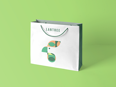 lantree bag art bag bio branding chicken clean design farm flat fresh green illustrator logo minimal shopping vector