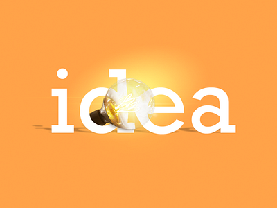 IDEA glow idea lightbulb photoshop typography