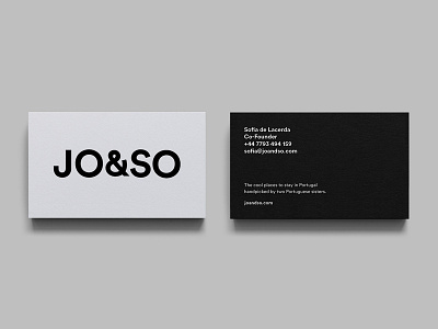 JO&SO - Cool Boutique Hotels in Portugal boutique hotel branding business cards businesscard clean design grotesk hotels identity logo minimal mono portugal print sanserif sleek typography