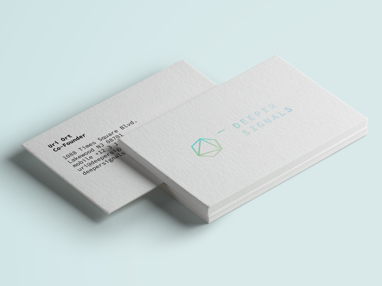 Business Cards for Deeper Signals by Sofia de Lacerda on Dribbble