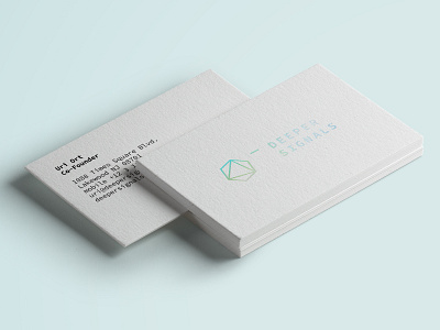 Business Cards for Deeper Signals brandidentity branding business cards clean geometric logo identity logo minimal print