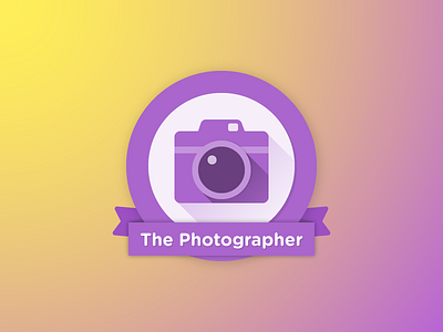 The Photographer Badge badge camera colorful flat fun gamification icon illustration