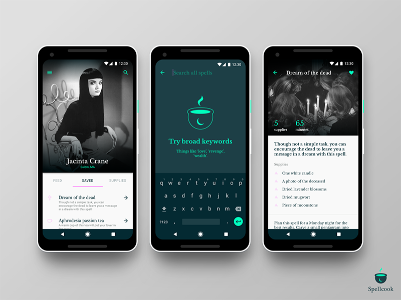 Spellcook briefjerky witch spell search aos android profile recipe
