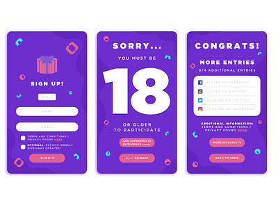 Giveaway Sign-Up #DailyUIChallenge app design figma illustration ui ux