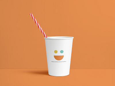 Paper cup with shape logo branding design logo