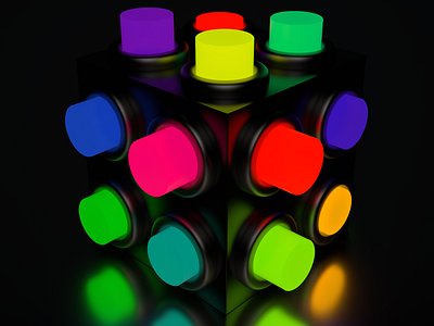 Rainbow cube 2 - luminescence 3d 3d art 3d model c4d cinema 4d color cube design rainbow redshift render