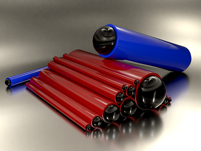 Red cylinders