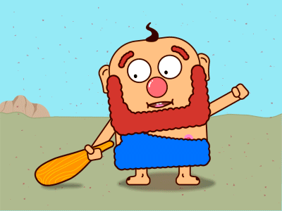 Happy Bob - animation 2d animation cartoon cave man character characters gif man motion design prehistoric