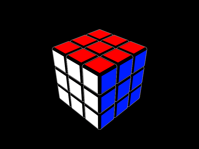 Rubik's Cube 2D animation design gif mechanics in motion rubiks cube