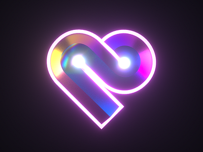 Heart logo 3D 3d 3d art 3d model abstract c4d cinema 4d color design glare glow gradient heart like logo logo design love metallic render