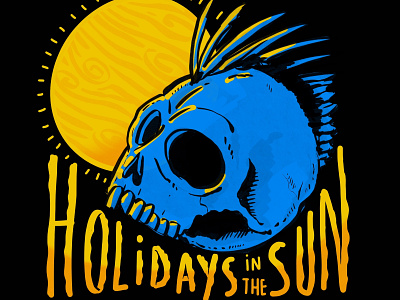 Holidays in the sun holidays sketch skull sun