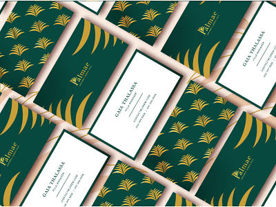 Palmae Lodtunduh Garden Villa brandidentity branding businesscard emerald logodesign tropical villadesign