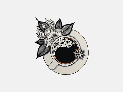 Coffee Mandala coffee design drawing dribbble illustration mandala sketch