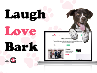 Puppi Lovers Dating App - Website Design adobe adobe xd app branding design mobile app ui ux web website design