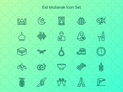 Eid Mubarak Icon Set