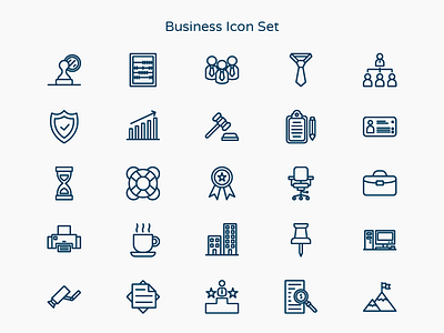 Blue Business Icon Set