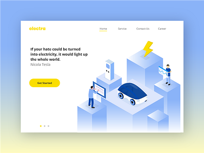 Electric Car Banner Illustration